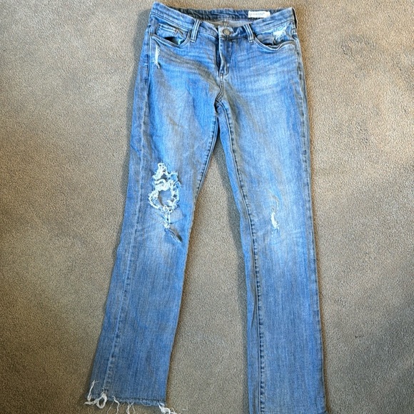 Blank NYC Deep Cuff Straight Distressed Jeans - Picture 1 of 4